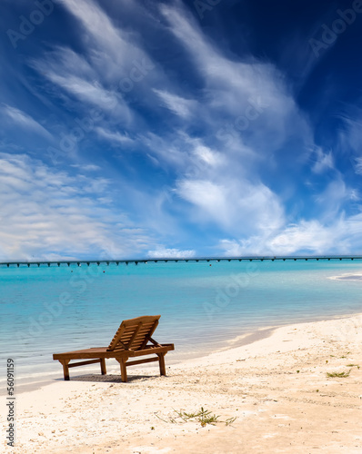 beach chair on the seashore