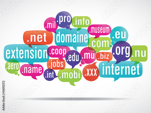 nuage de mots : extensions de domaine