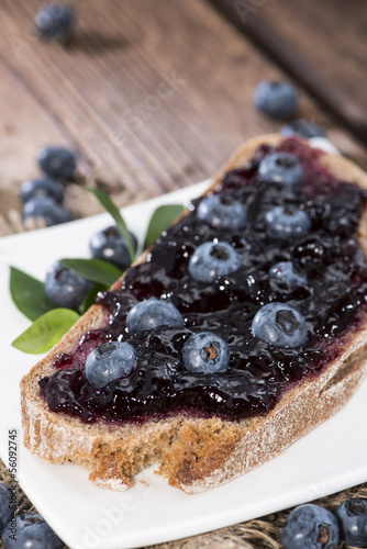 Slice of Bread with Blueberry Jam