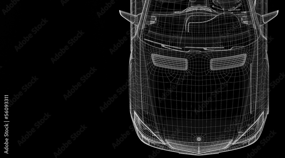 Car 3D model body structure
