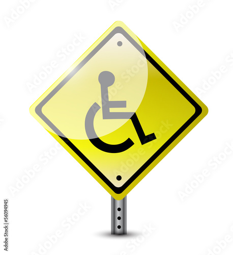 handicap road sign illustration design