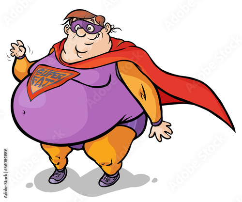 Fat Superhero character. The logo is on separated layer.
