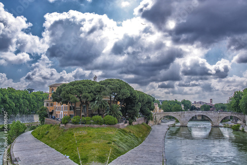 Εκτύπωση καμβά Tiberina island, Rome