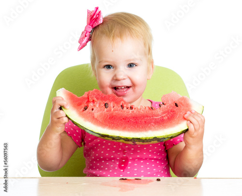 kid eating watermelon