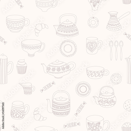 Tea seamless pattern