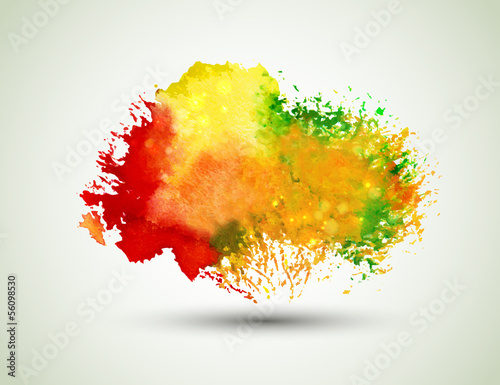 Red-orange watercolor blot