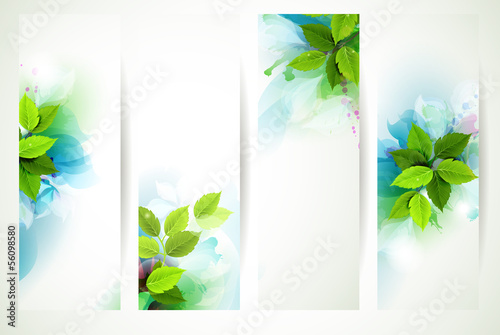 headers with fresh green leaves
