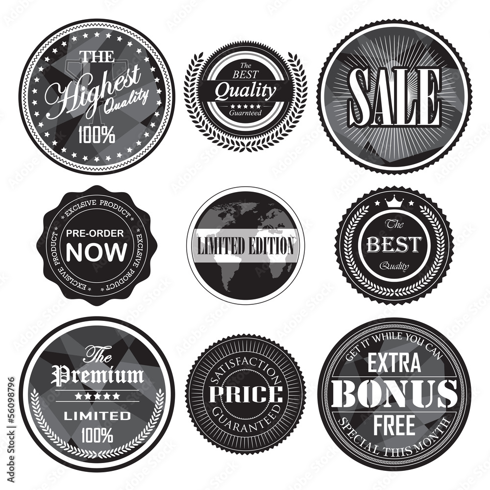 retro vintage badges and labels set