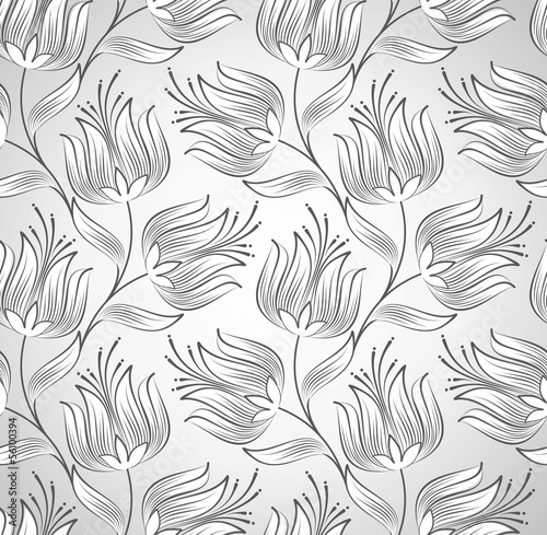 Silver seamless flower wallpaper