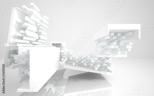 Abstract Architecture. abstract white building on a white backgr