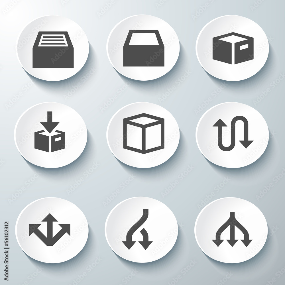 White 3d icons 3d icons set icon collection vector illustration White 3d icons 3d icons set icon collection vector illustration