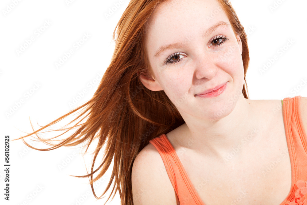 portrait of cute girl, isolated on white background portrait of cute girl, isolated on white background