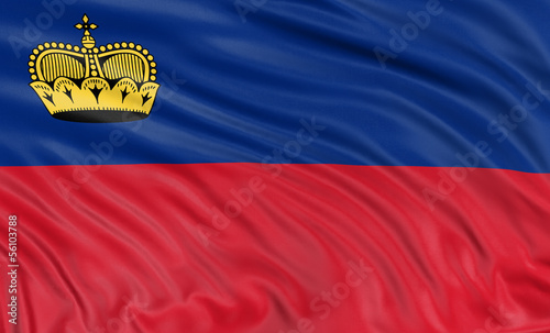 3D flag of Liechtenstein photo