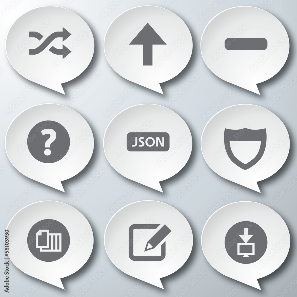 White 3d icons 3d icons set icon collection vector illustration White 3d icons 3d icons set icon collection vector illustration