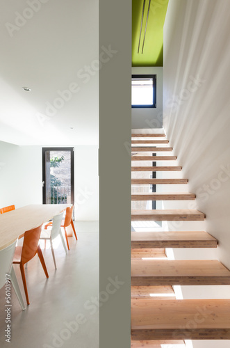 Beautiful modern house, view of the stairs