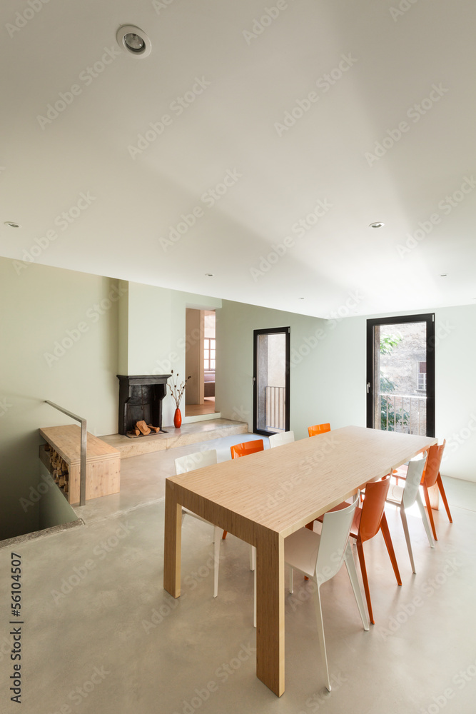 Fototapeta premium Beautiful modern house, view dining room