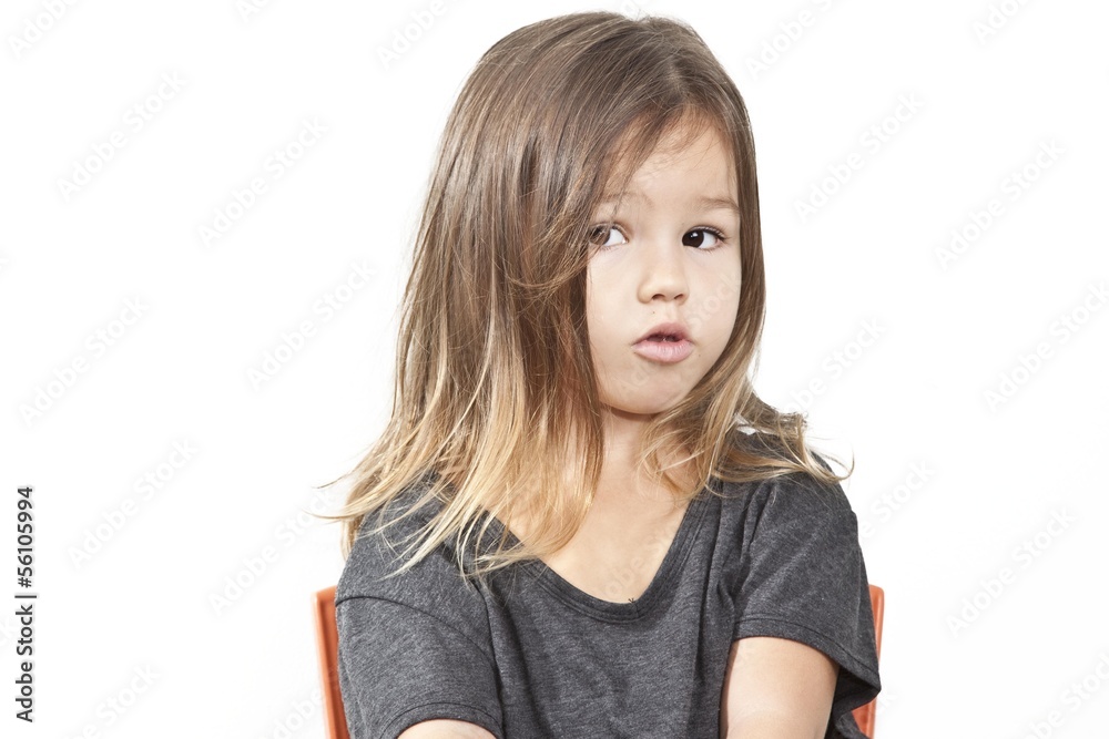Portrait Of Asian Girl on a white background Portrait Of Asian Girl on a white background