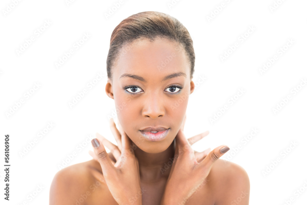 Content natural young beauty posing