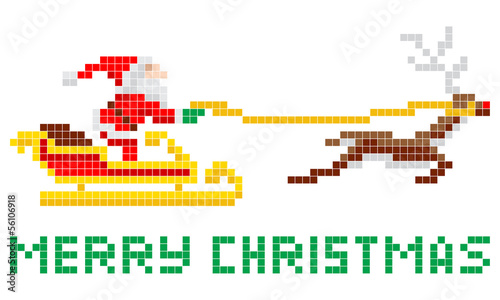 Pixel art Christmas Santa a...