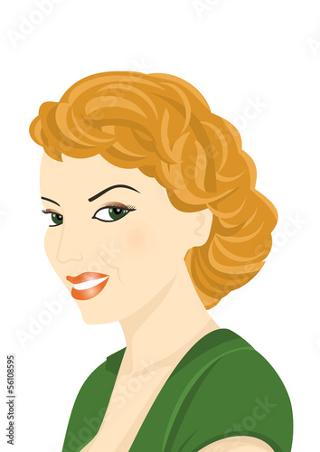 Illustration of beautiful red-haired woman
