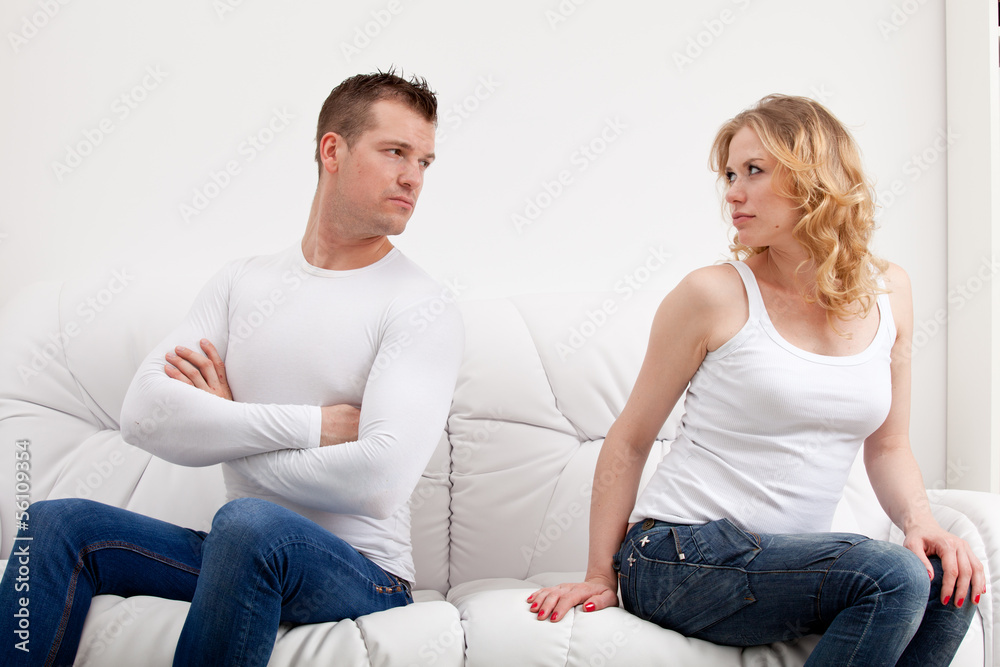 couple sulking after conversation