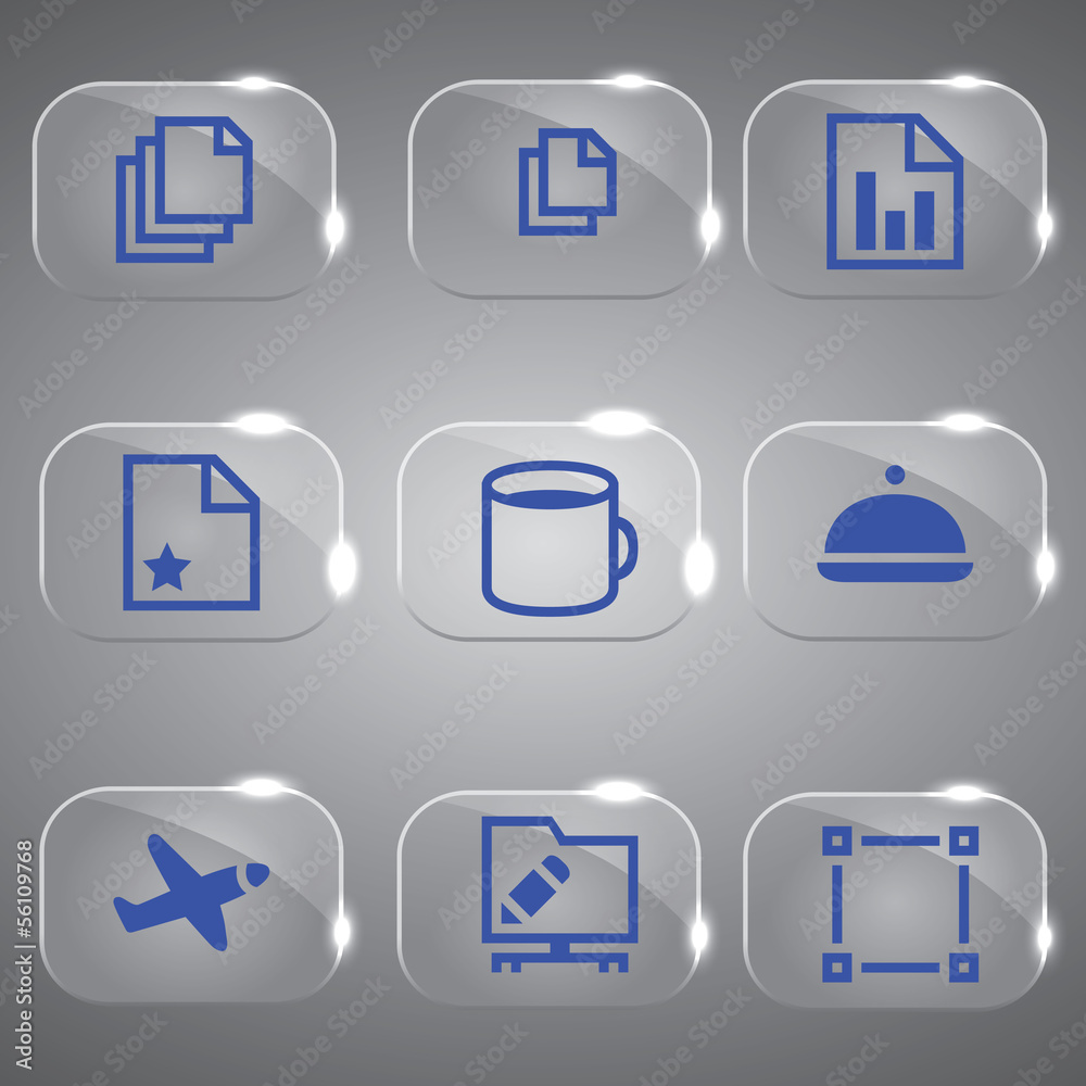 Glass icons vector icon set icons web collection Illustration Glass icons vector icon set icons web collection Illustration