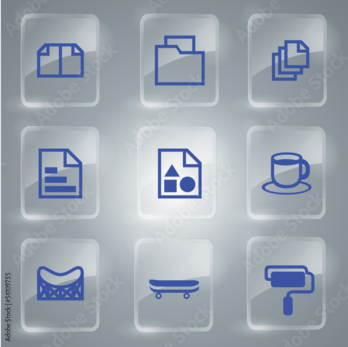 Glass icons vector icon set icons web collection Illustration © somsong