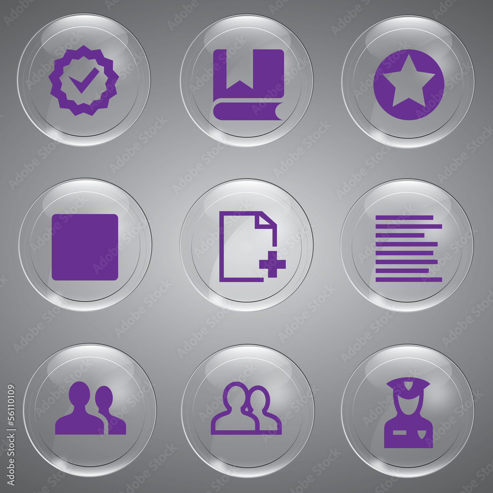 Glass icons vector icon set icons web collection Illustration Glass icons vector icon set icons web collection Illustration
