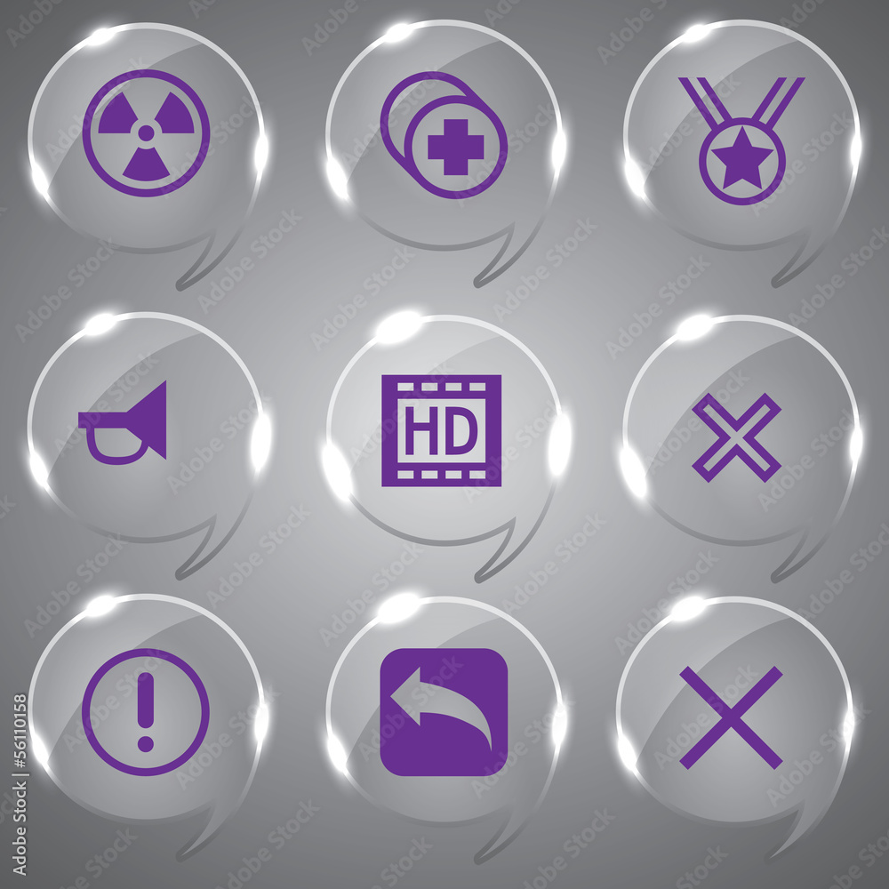 Glass icons vector icon set icons web collection Illustration Glass icons vector icon set icons web collection Illustration