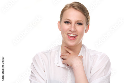 Portrait of an attractive female laughing