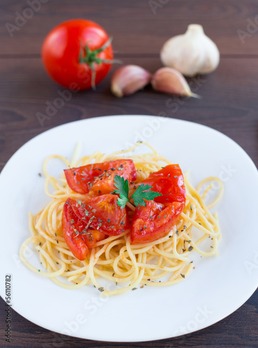 Spaghetti on a plate