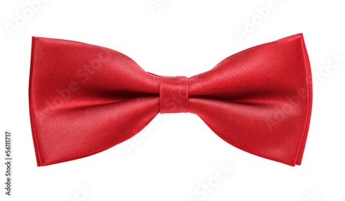 Red bow tie isolated on white background