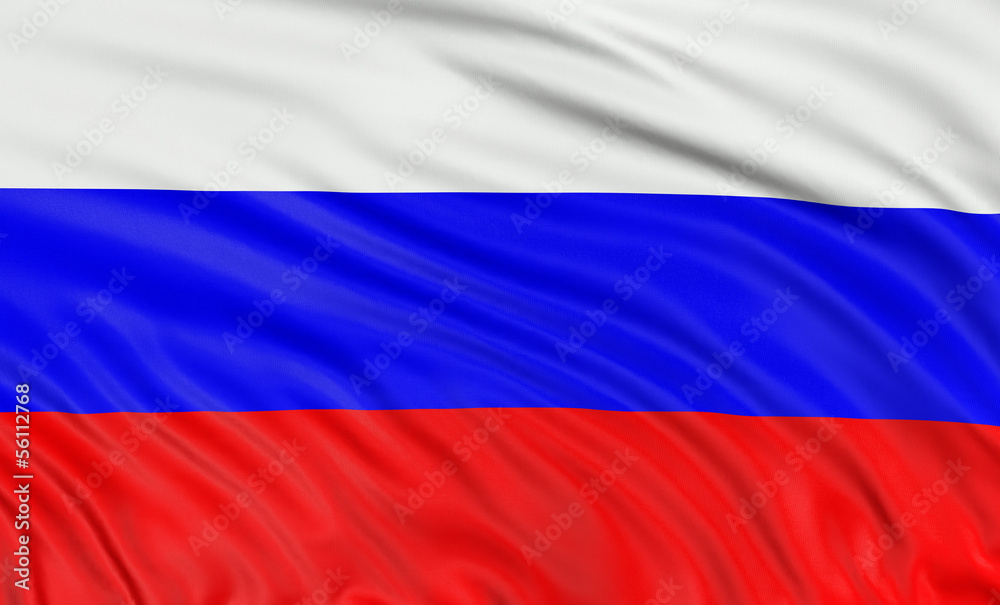 Naklejka premium 3D Russian flag (clipping path included)