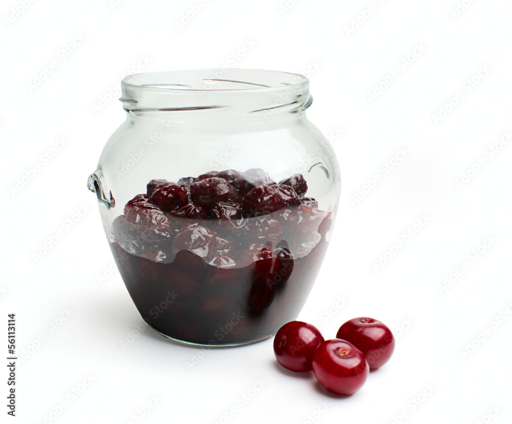Jars of jam and cherry. Jars of jam and cherry.