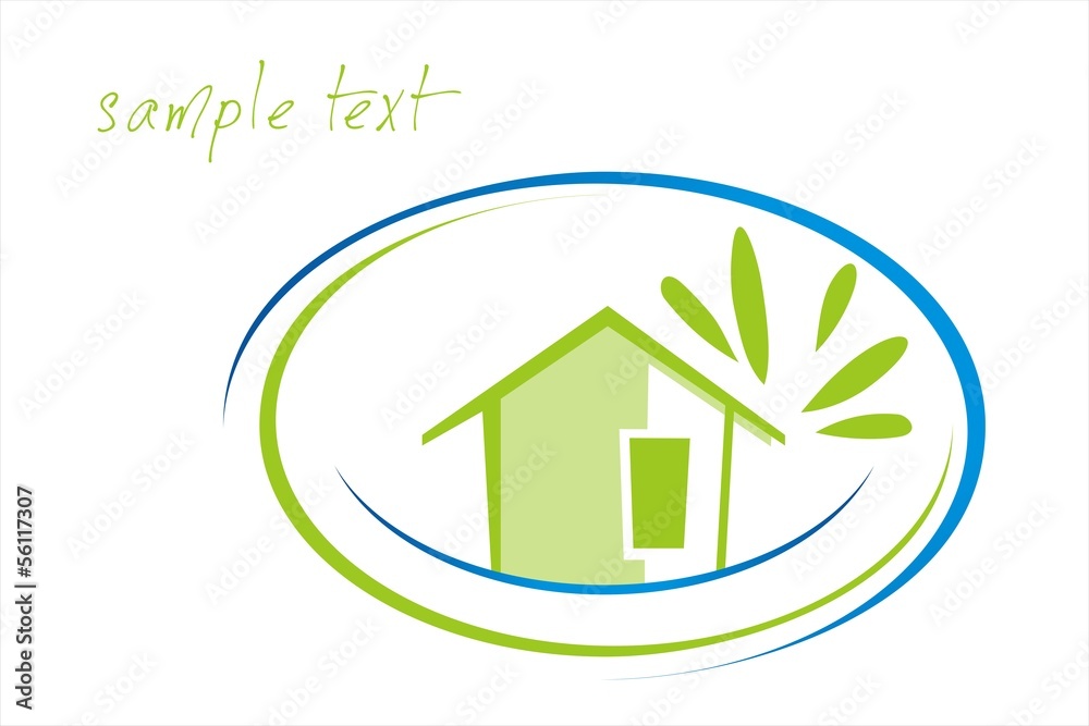 Home , leaves, green icon, business logo design Home , leaves, green icon, business logo design