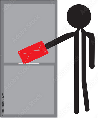 man with red enveloppe