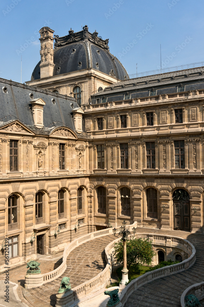 Courtyard of Louvre Museum in Paris