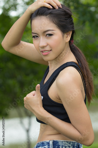 a portrait of attractive asian woman