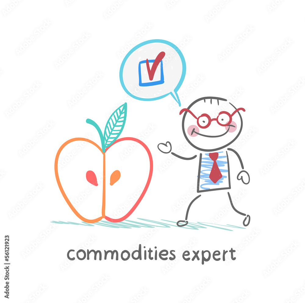 commodities expert stands near the big apple and approves it