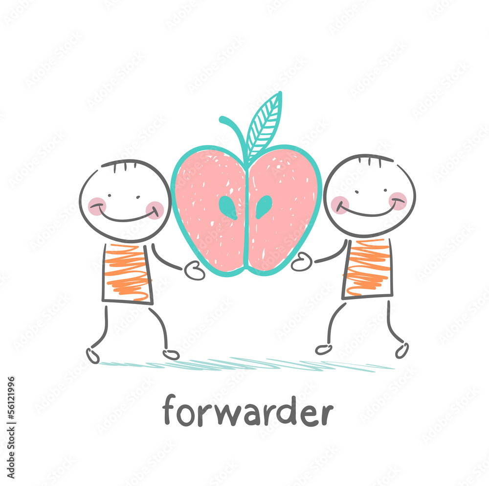 forwarder is holding an apple