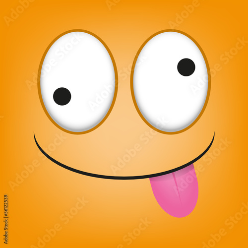 A Vector Cute Cartoon Orange Face With Tongue Out