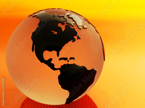 Glass Globes with orange lighting