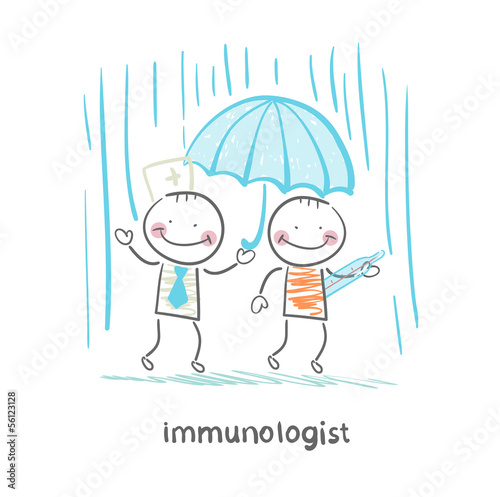 immunologist umbrella covers the patient