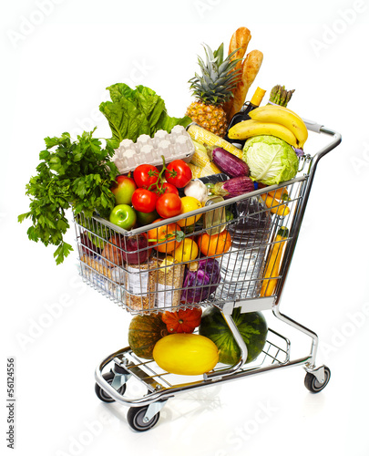 Full grocery cart.