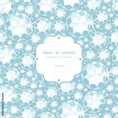 Vector shiny diamonds frame seamless pattern background with
