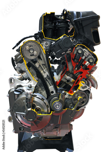 Quadro em tela bi-cylindre de moto