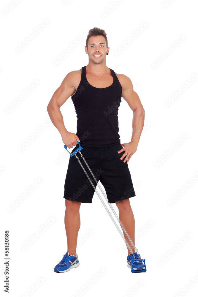 Muscular man training Muscular man training