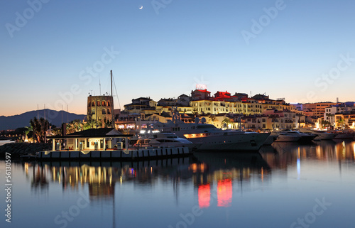 Puerto Banus at dusk, marina of Marbella, Spain