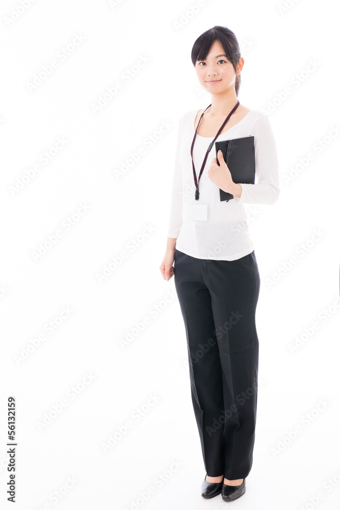 young asian businesswoman on white background young asian businesswoman on white background