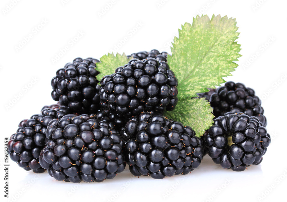 Sweet blackberries isolate on white Sweet blackberries isolate on white